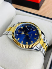 Rolex Watch | Double Tone Strap | Blue Dial