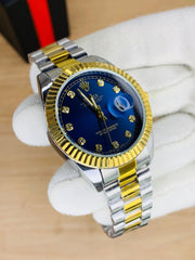 Rolex Watch | Double Tone Strap | Blue Dial