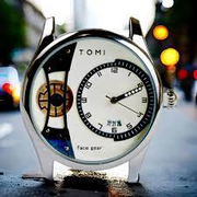 TOMI T-105 Face Gear Dual Strap Luxury Watch